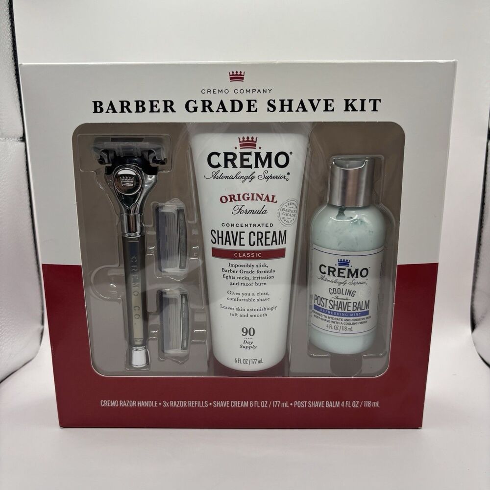 CREMO COMPANY-Barber Grade Shave Kit-Gives you a Close, Smooth, Barbershop Shave